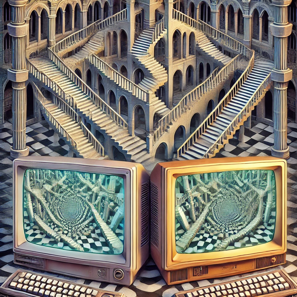 Una persona che osserva un sistema complesso